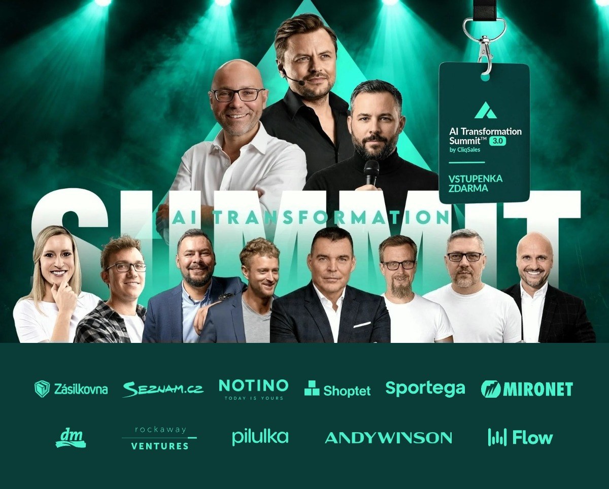 AI Transformation Summit 3.0: řečníci a firmy hostů (Zásilkovna, Seznam, Notino, Shoptet, Sportega, Mironet, dm, Rockaway, Pilulka, Flow)